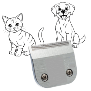 Images of cat, dog, and clipper blade